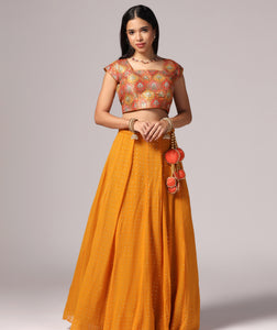 Kesariya Multi-Colored Lehnga Choli Dupatta set