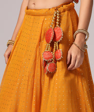 Load image into Gallery viewer, Kesariya Multi-Colored Lehnga Choli Dupatta set