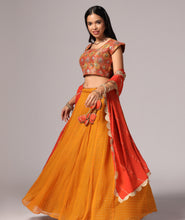 Load image into Gallery viewer, Kesariya Multi-Colored Lehnga Choli Dupatta set