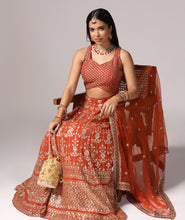 Load image into Gallery viewer, Rustic Rust Traditional Lehnga Choli