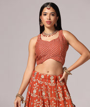 Load image into Gallery viewer, Rustic Rust Traditional Lehnga Choli