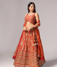 Load image into Gallery viewer, Rustic Rust Traditional Lehnga Choli