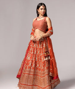 Rustic Rust Traditional Lehnga Choli